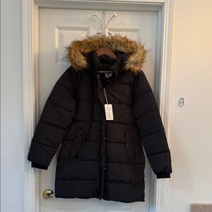 Fasrykoc Women's Black Winter Coat